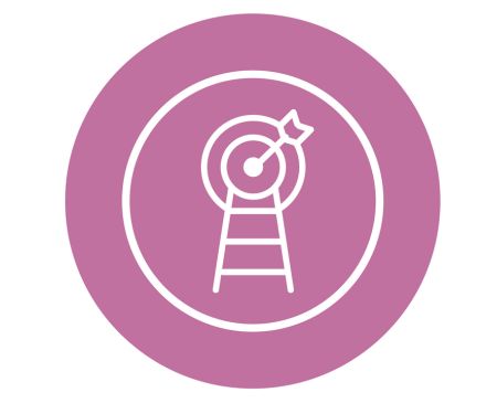 Illustration of a target with an arrow hitting the bullseye symbolising purpose