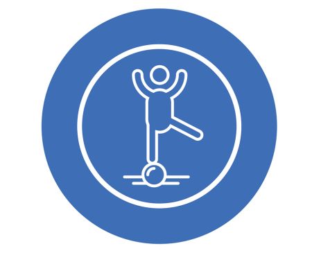Illustration of active person kicking a ball symbolising wellbeing